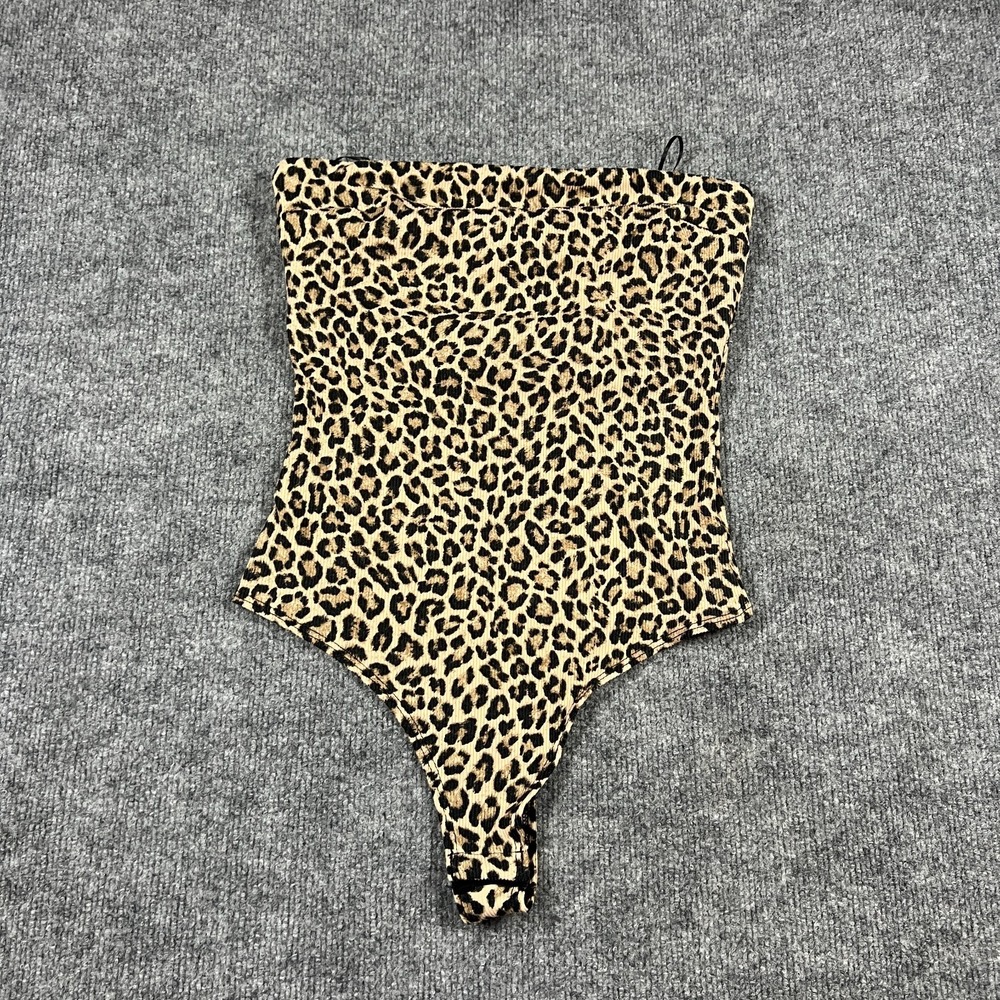 Gaze Bodysuit One-piece Womens Small Multicolor Leopard Print Spaghetti Strap